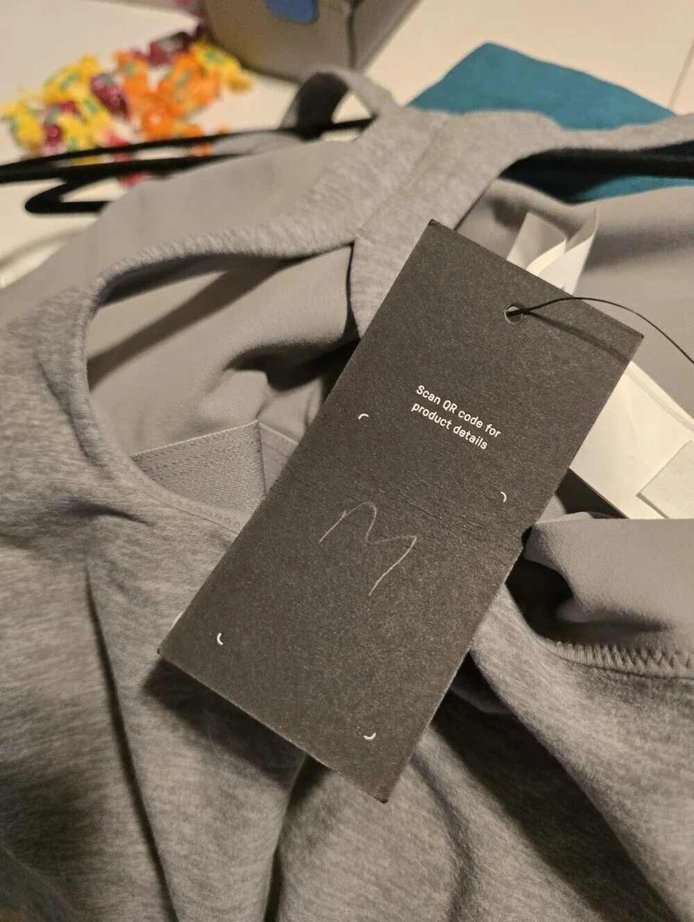 NWT! Fabletics Heather Gray Scoop Neck Racerback Bodysuit